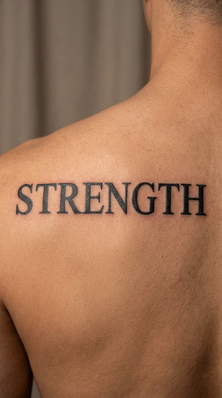 Strength in Blackwork Roman Capitals