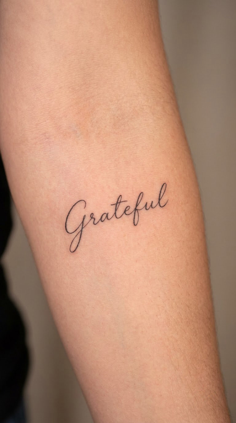 Grateful in Fine-Line Script