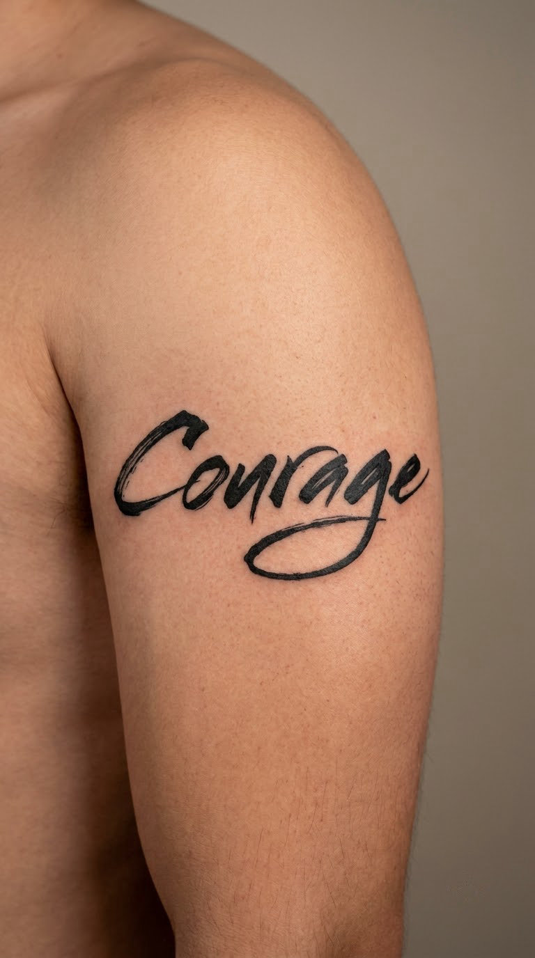Courage in Brush Script