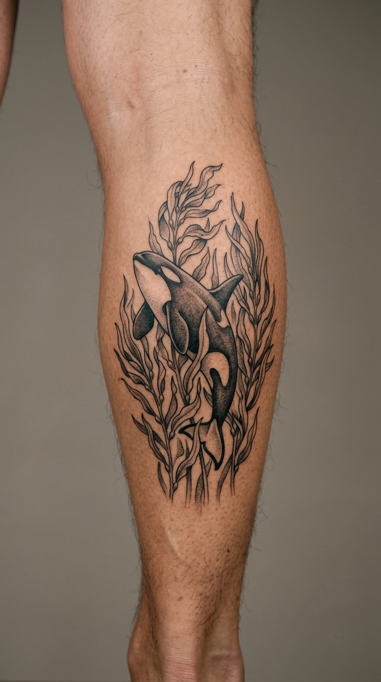 Orca In A Kelp Forest