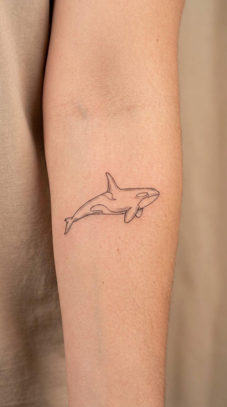 Fine-Line Swimming Orca