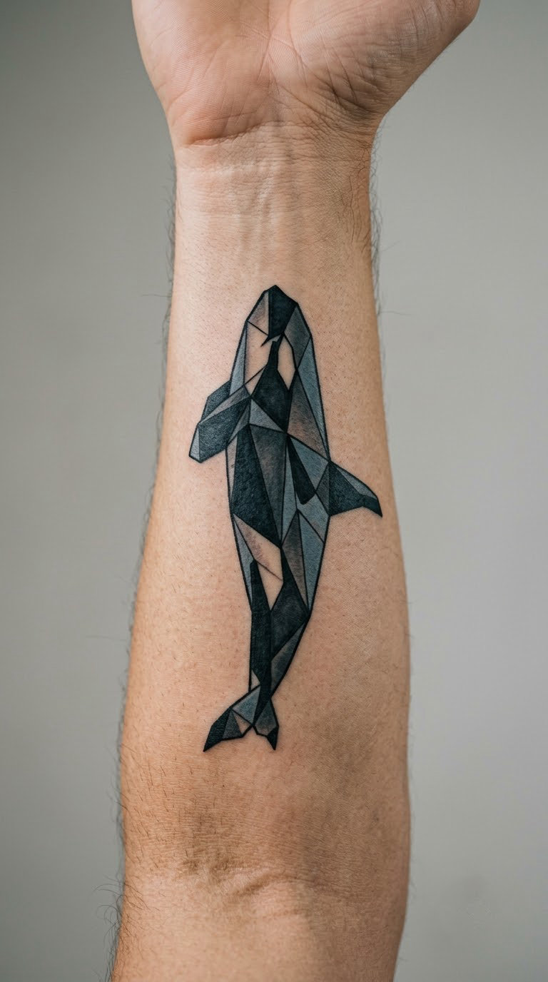 Geometric Low-Poly Orca
