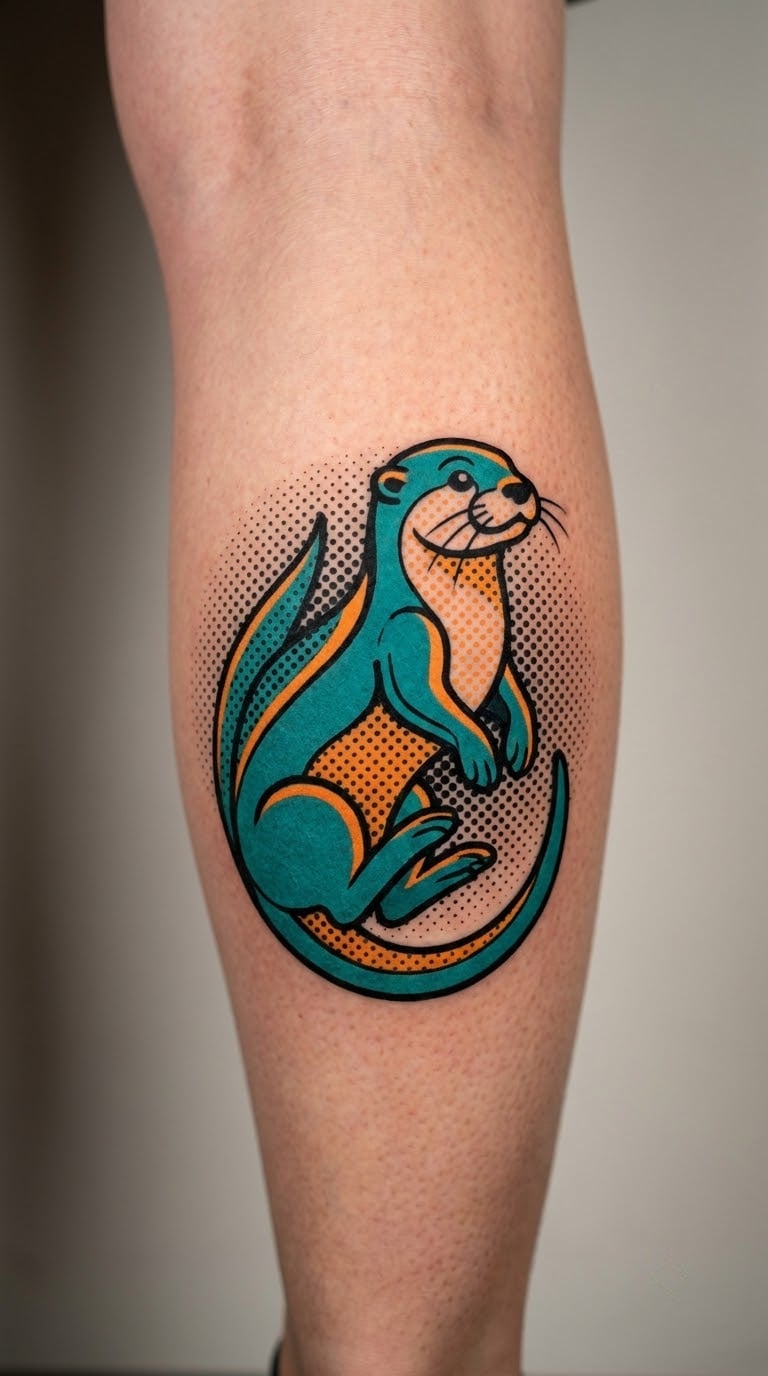 Colourful Pop-Art Otter