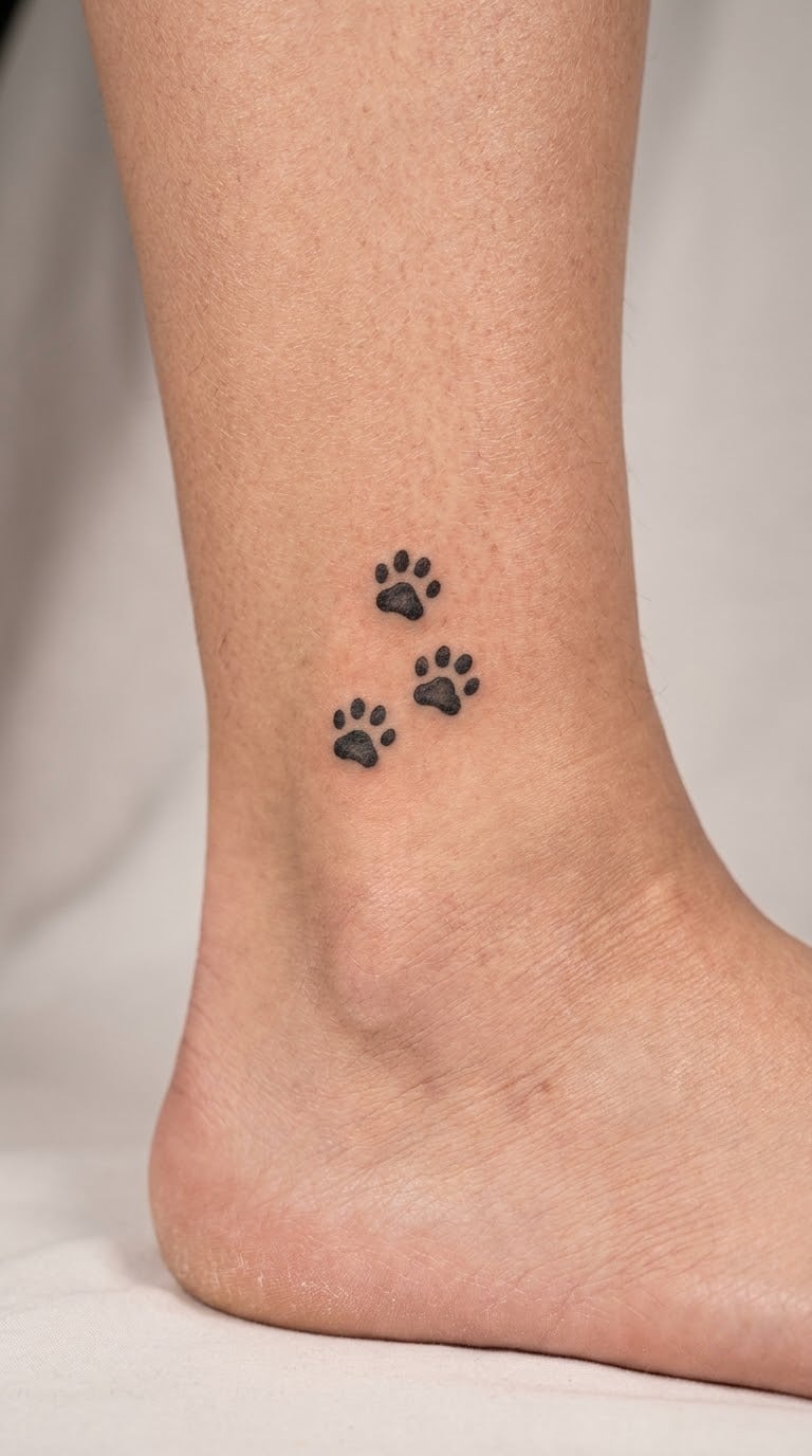 Tiny Paw-Print Trail on the Ankle
