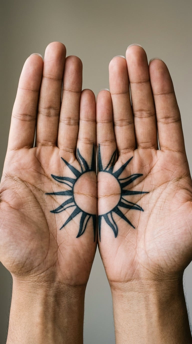 Matching Palm Tattoos for Couples or Friends