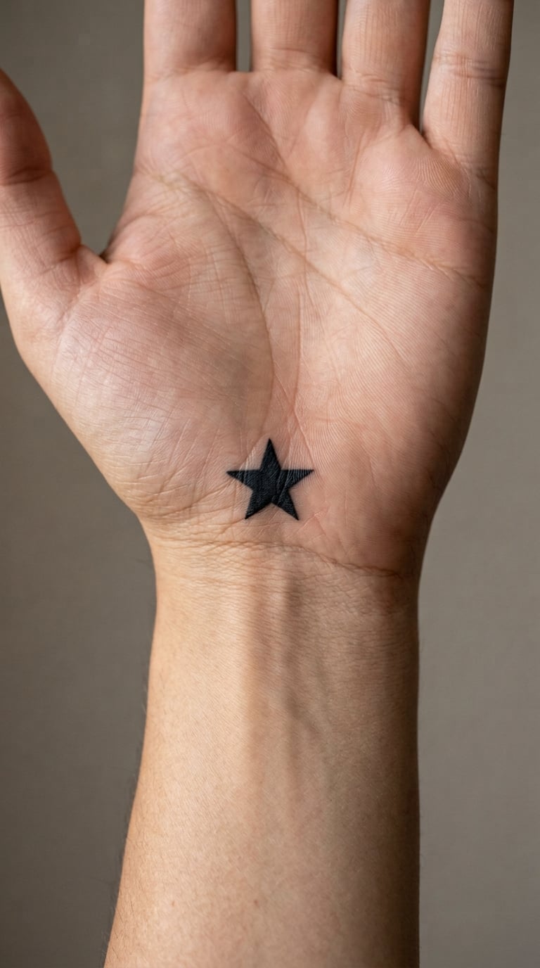 Simple Star at the Base of the Palm