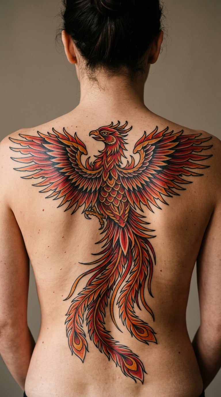 The Flare — traditional flames for a large back piece