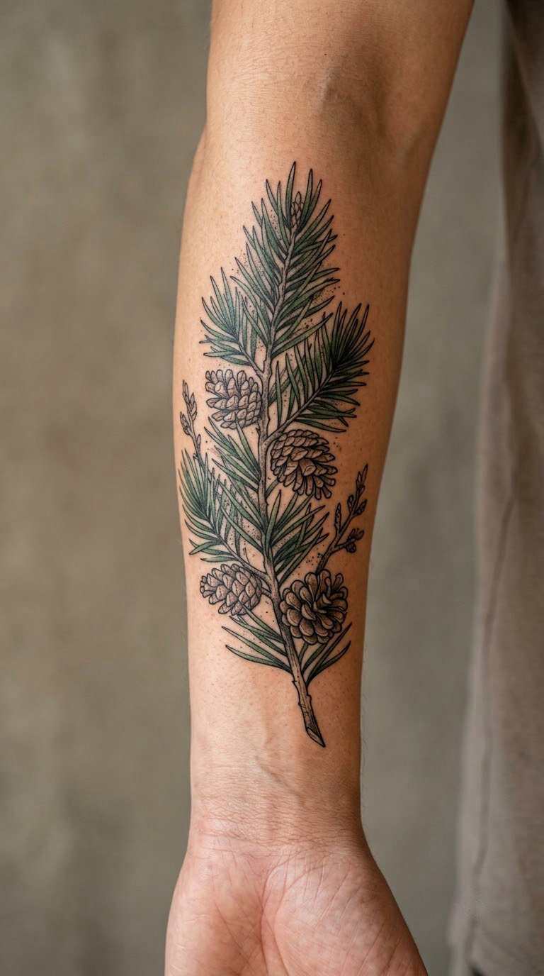 Vintage Botanical Pine Study