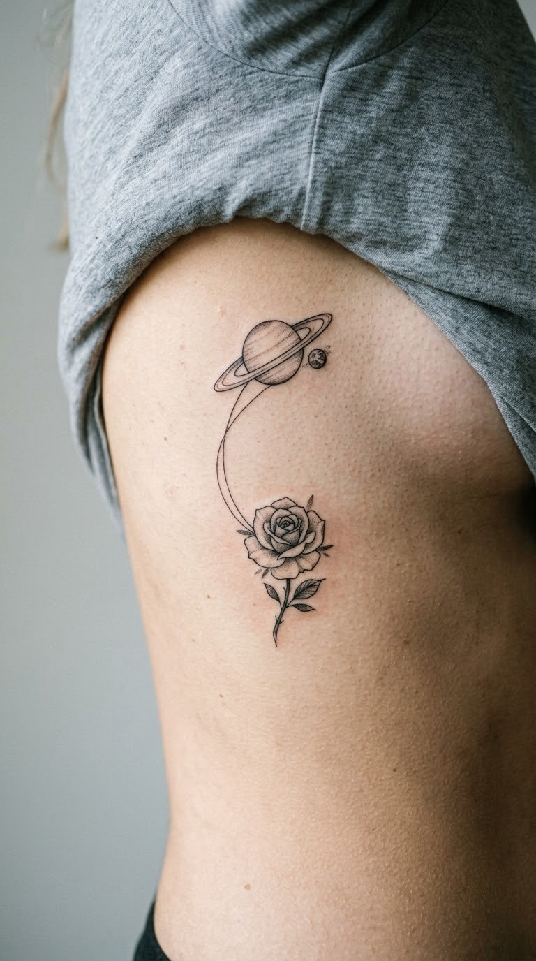 Planet and Rose Combination