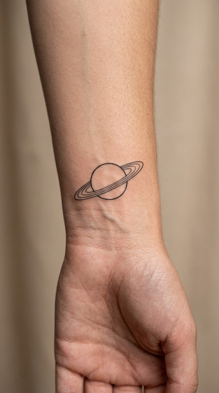 Minimal Ringed Planet Outline