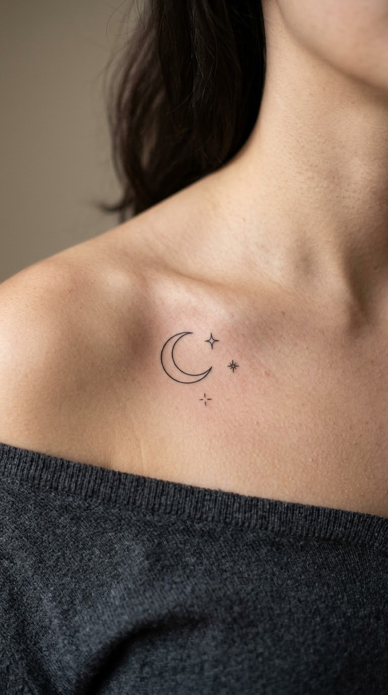 Crescent Moon with Micro Starbursts