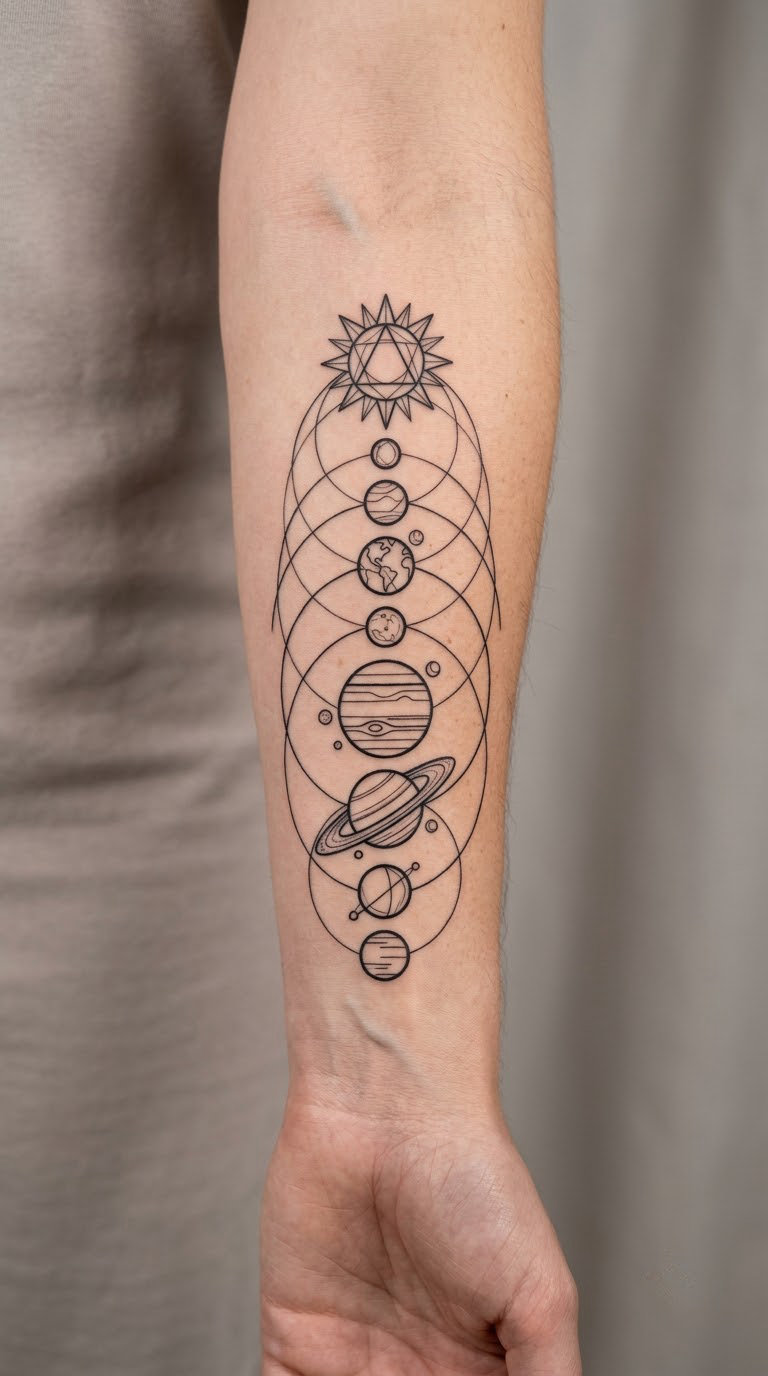 Geometric Solar System Diagram