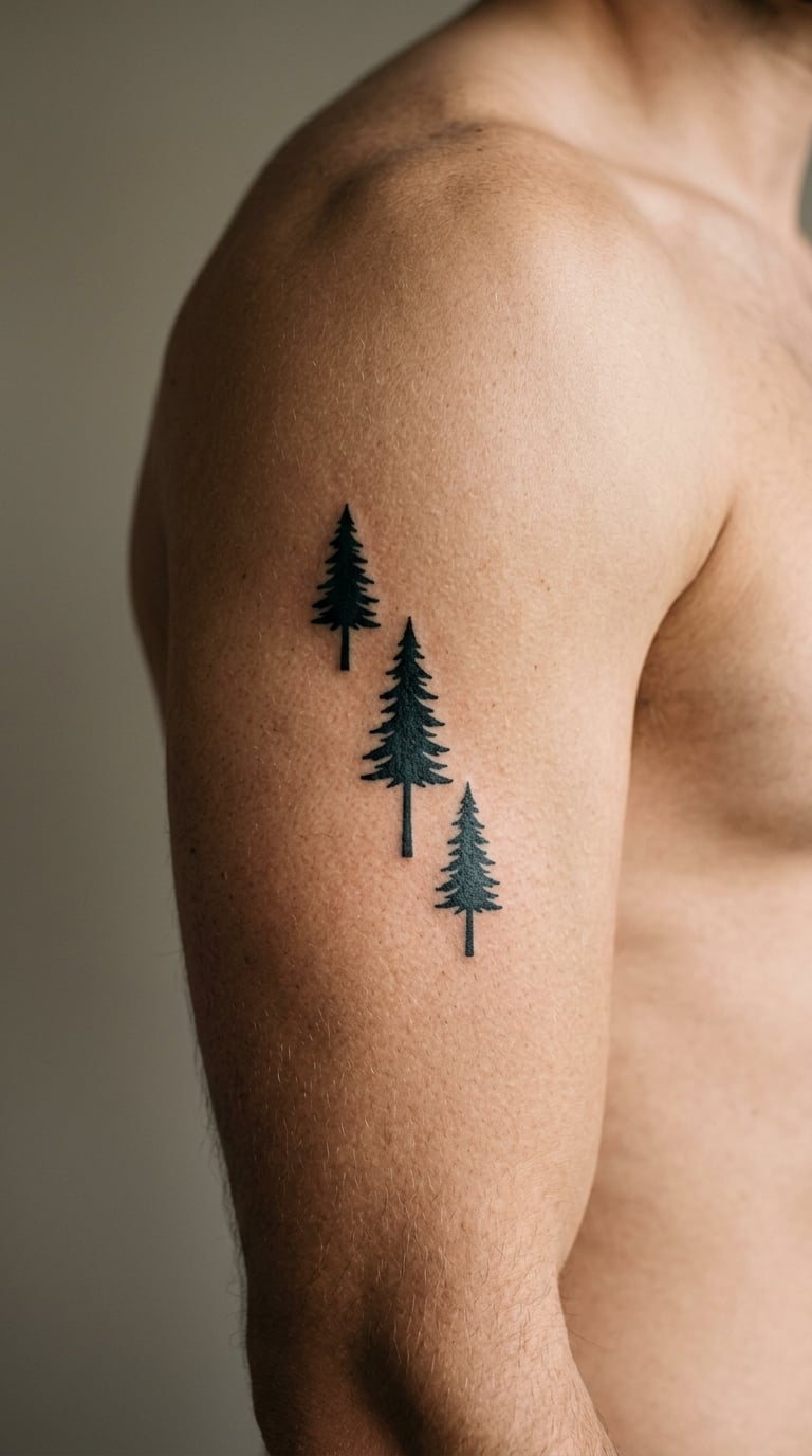 Minimalist Pine Tree Trio