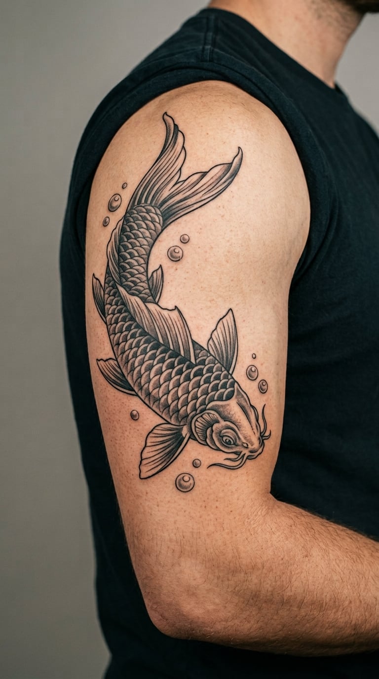 Traditional Koi in Motion