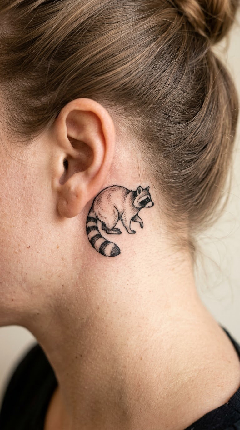 Small Raccoon Behind the Ear