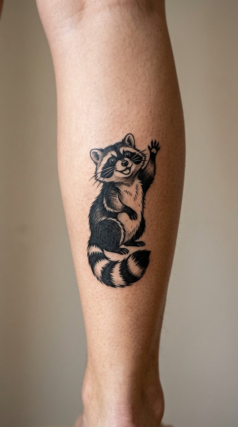 Smiling Raccoon Character