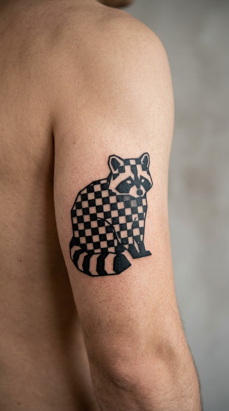 Checkerboard Raccoon