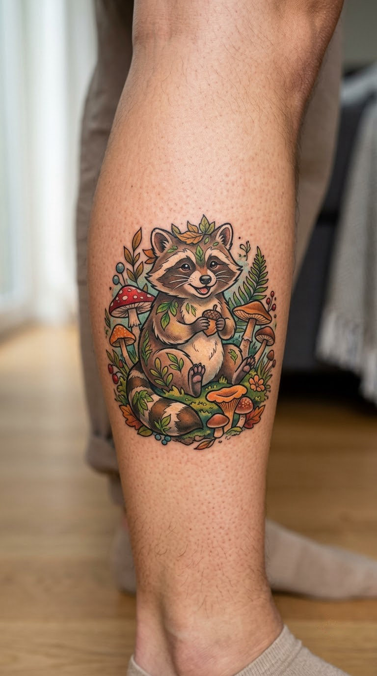 Colorful Storybook Raccoon