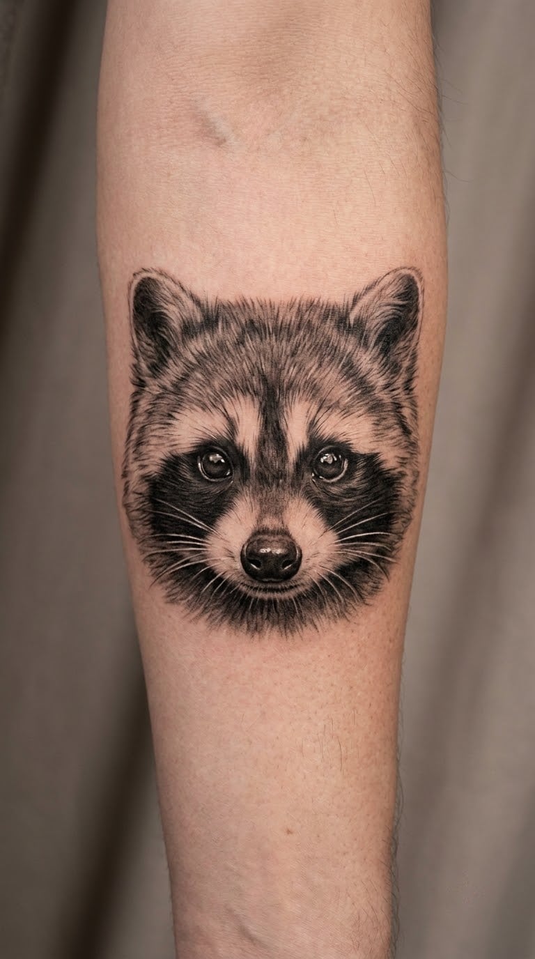 Realistic Raccoon Portrait