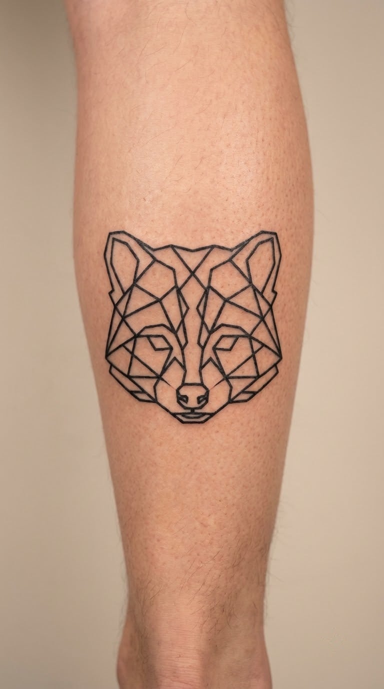 Geometric Raccoon Head