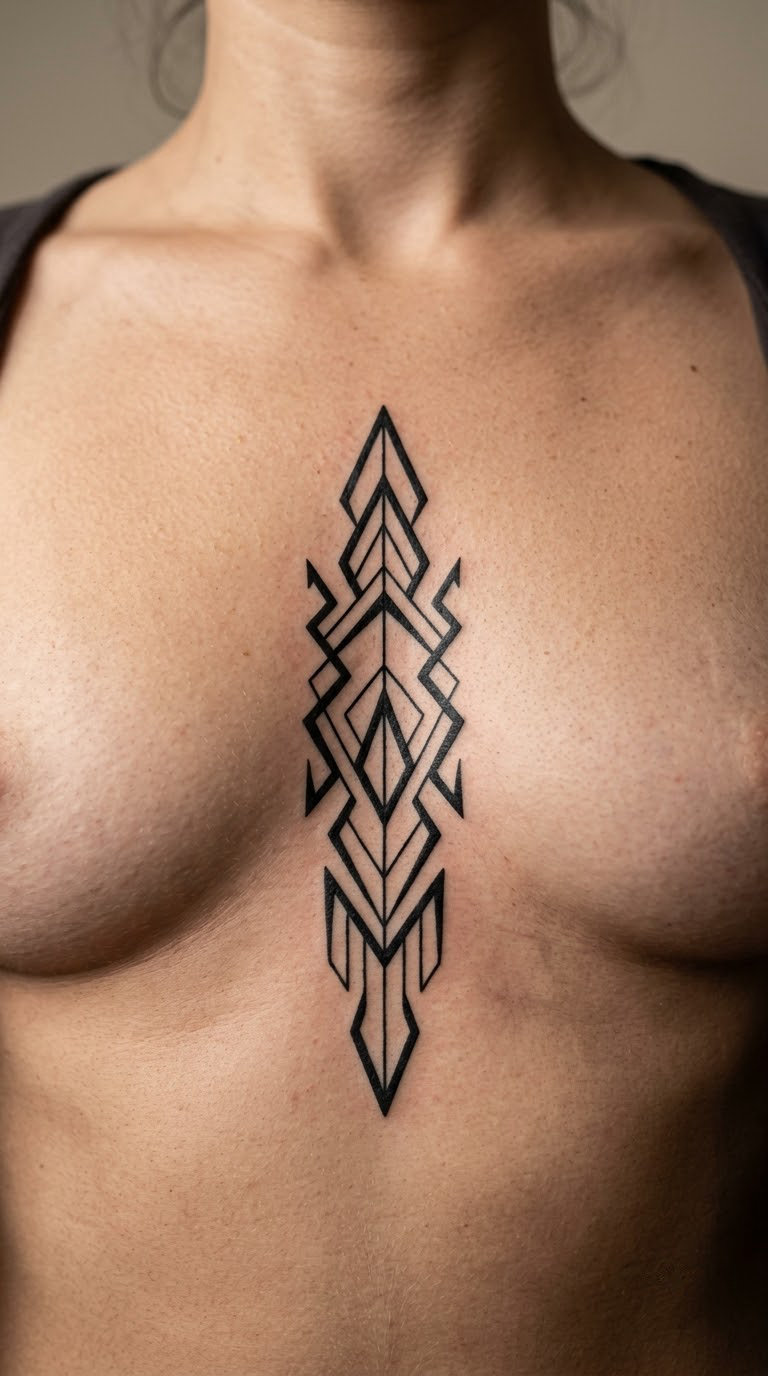 Geometric Rain Lines on the Sternum