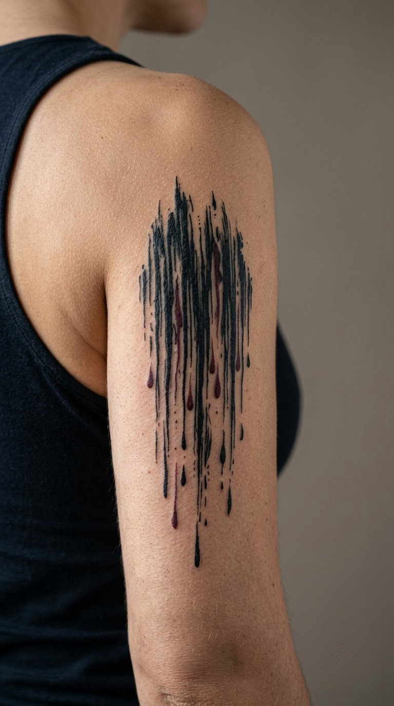 Gothic Black Rain on the Back of the Arm