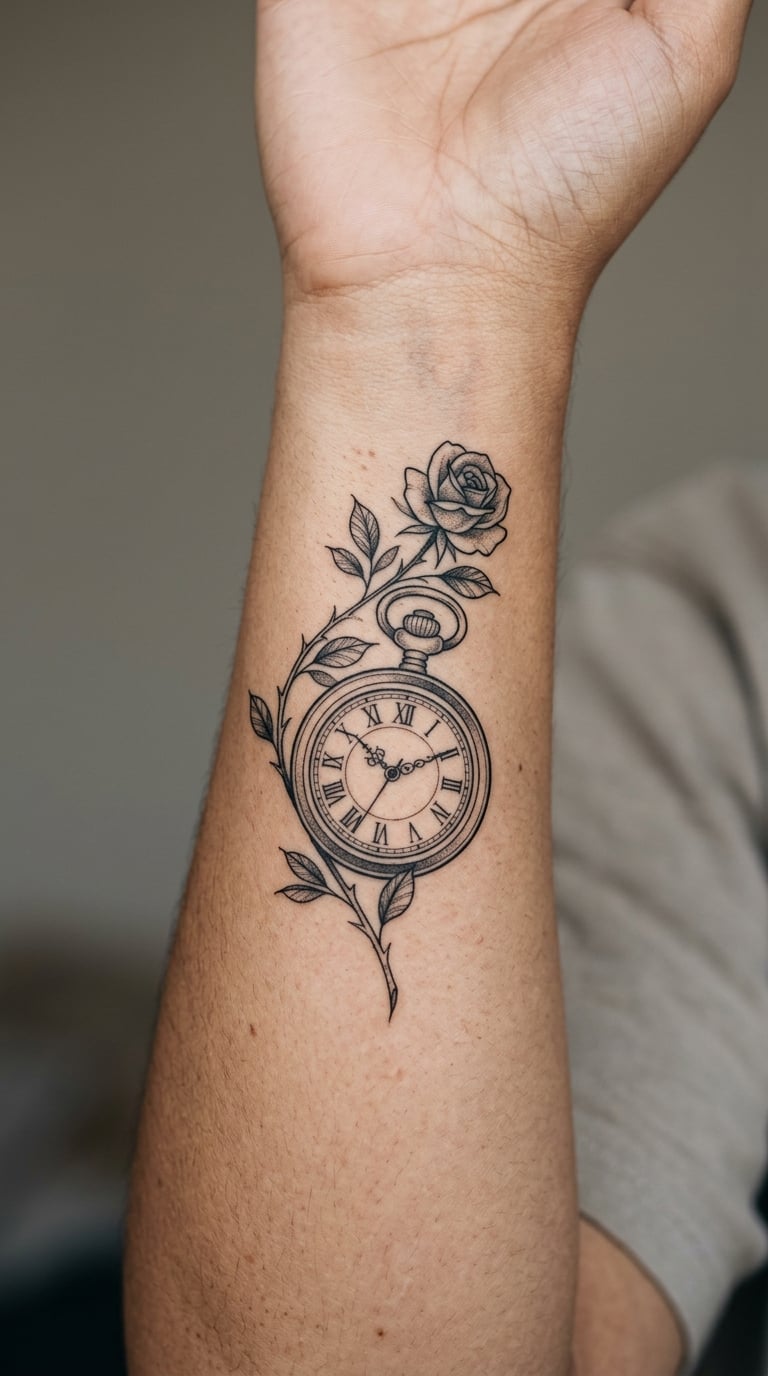Rose and Clock