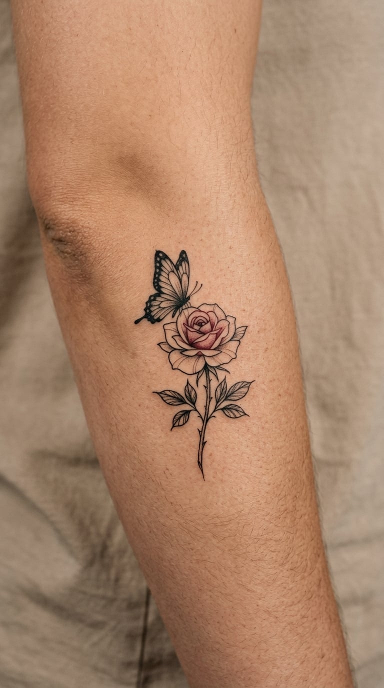 Rose and Butterfly