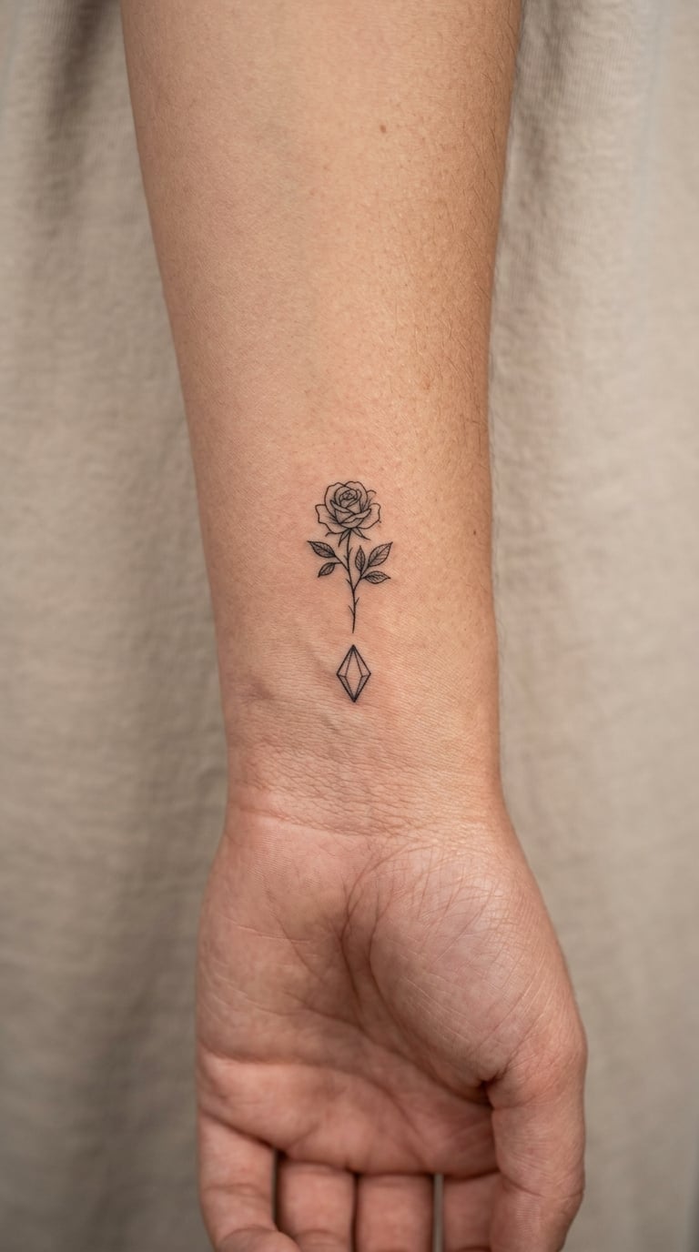 Micro Rose-Gem at the Inner Wrist