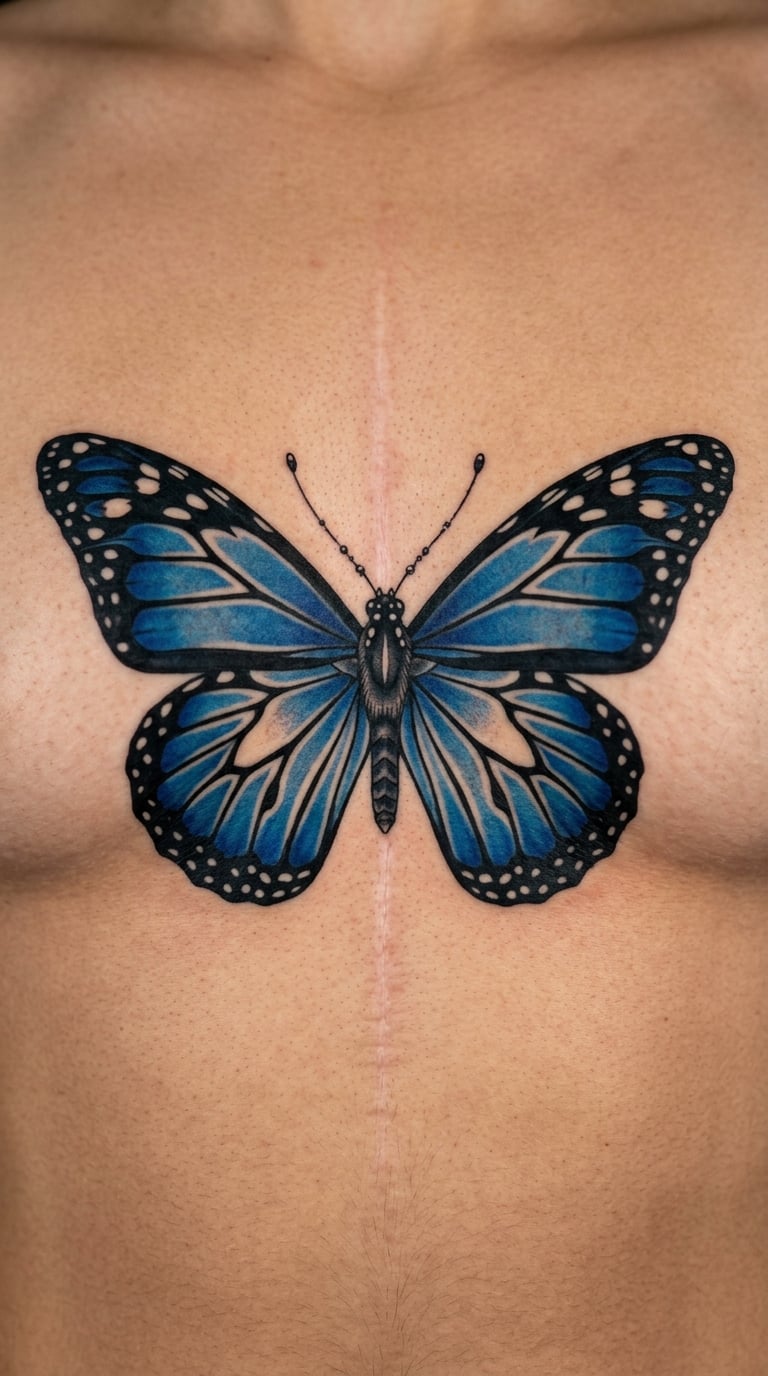 Butterfly With Layered Pattern Breaks