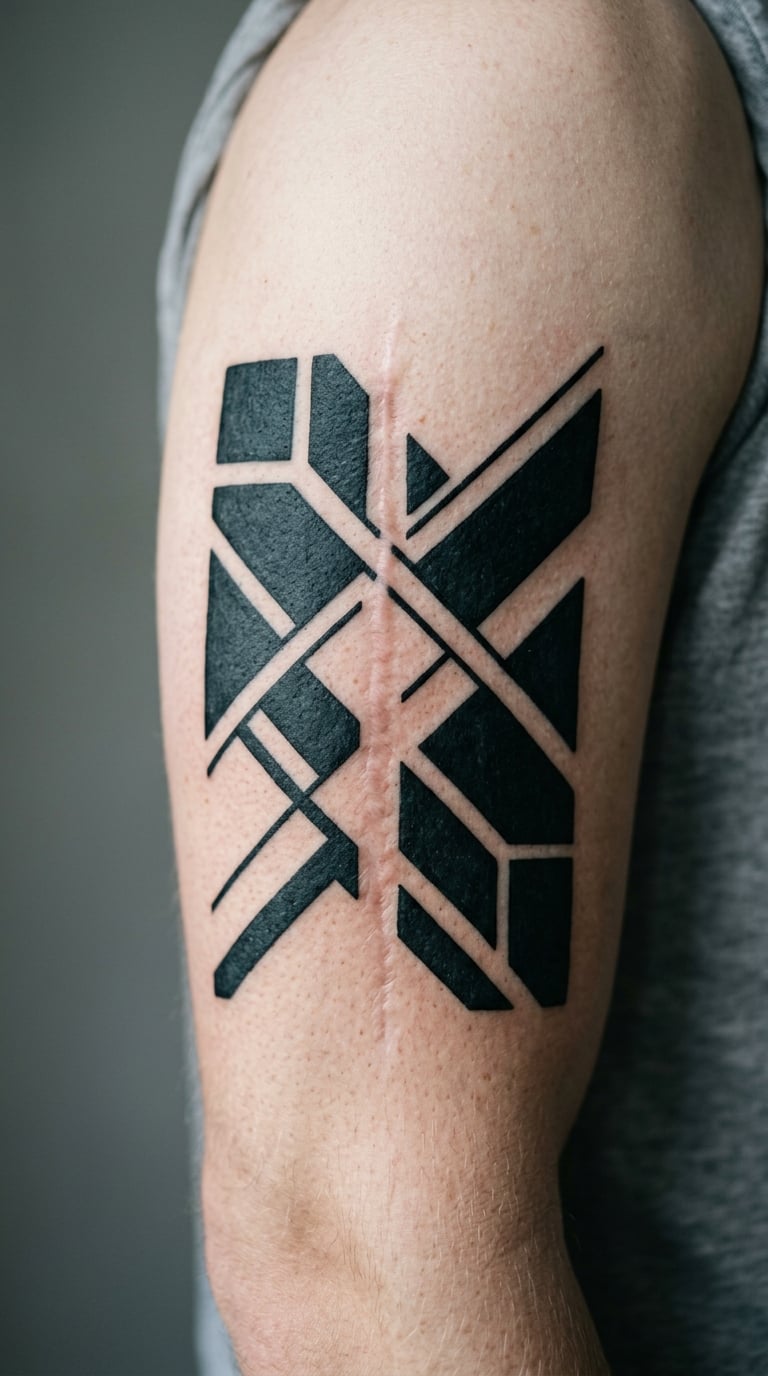 Geometric Blocks for a Pale Raised Scar