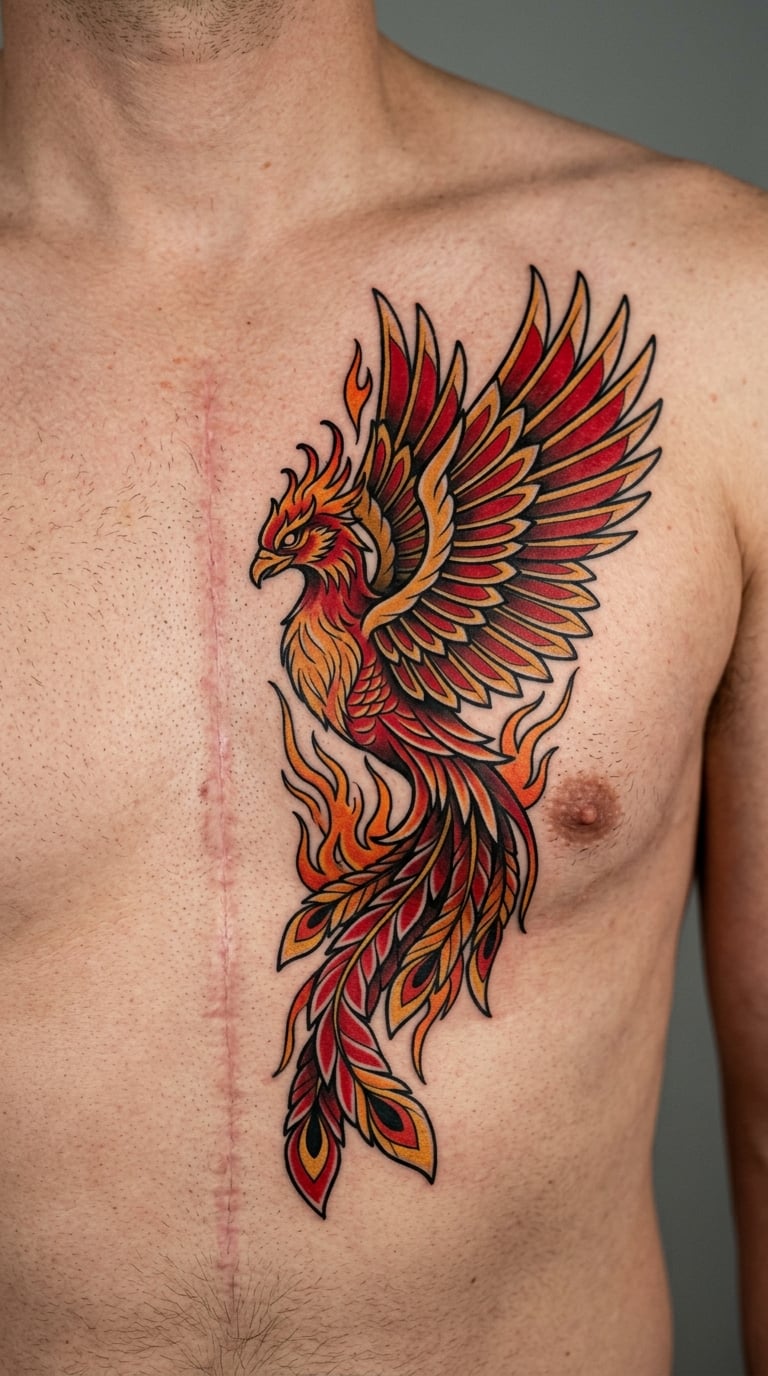 Phoenix With Feathered Color Blocking
