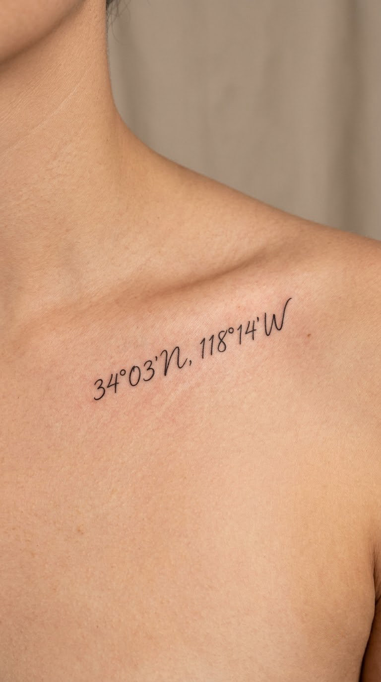 Birth Coordinates in Fine Modern Script