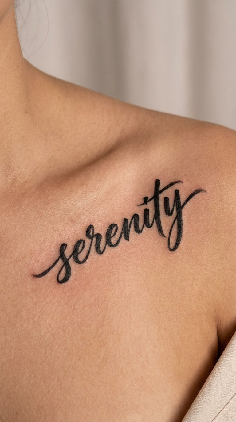 Single-Word Breathe in Modern Brush Script