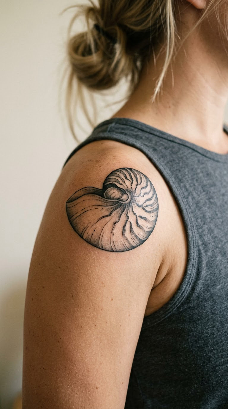 Nautilus Shell on the Shoulder