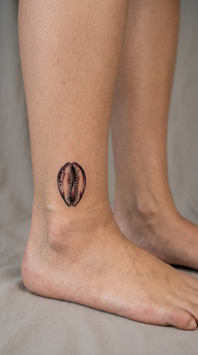 Two-Tone Cowrie Shell on the Ankle