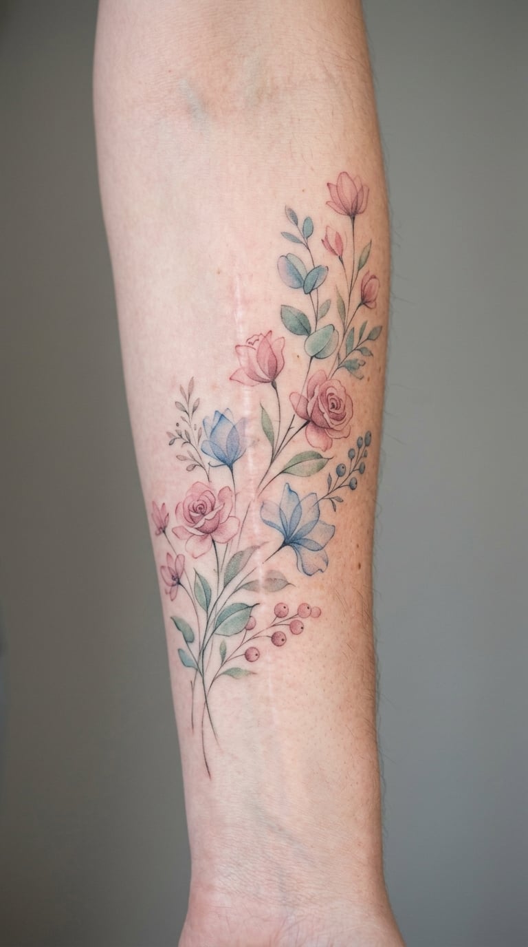 Watercolor Floral Sleeve Section