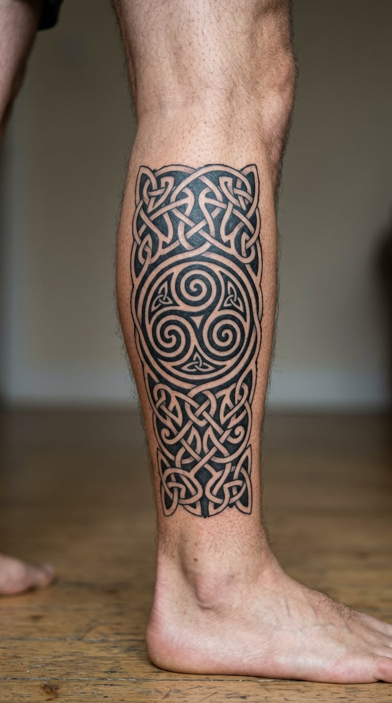 Celtic Interlace Panel on the Outer Shin