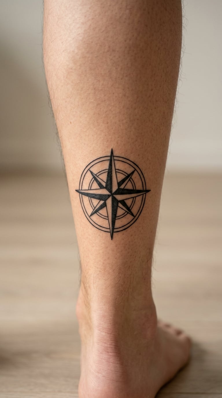 Small Compass Rose Above the Ankle