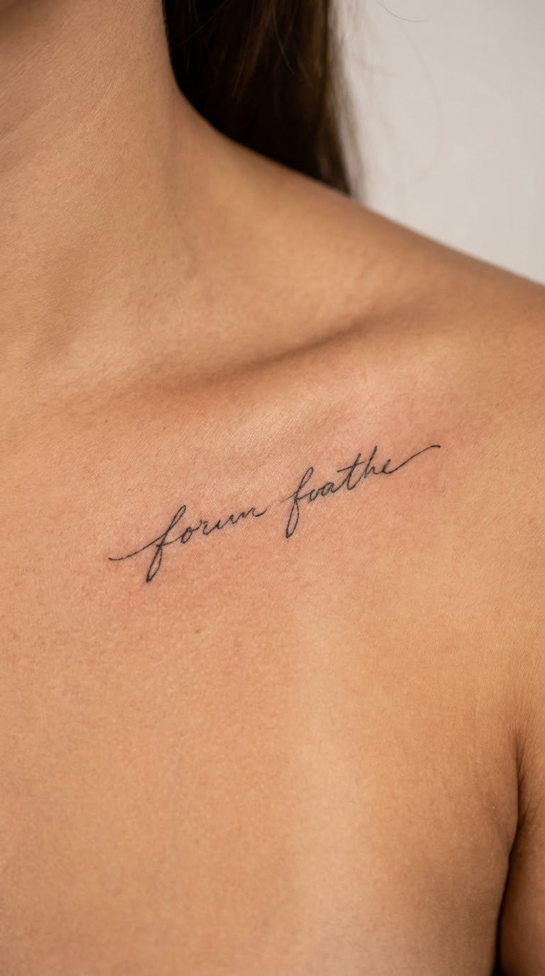 Fine-Line Be Still on the Collarbone