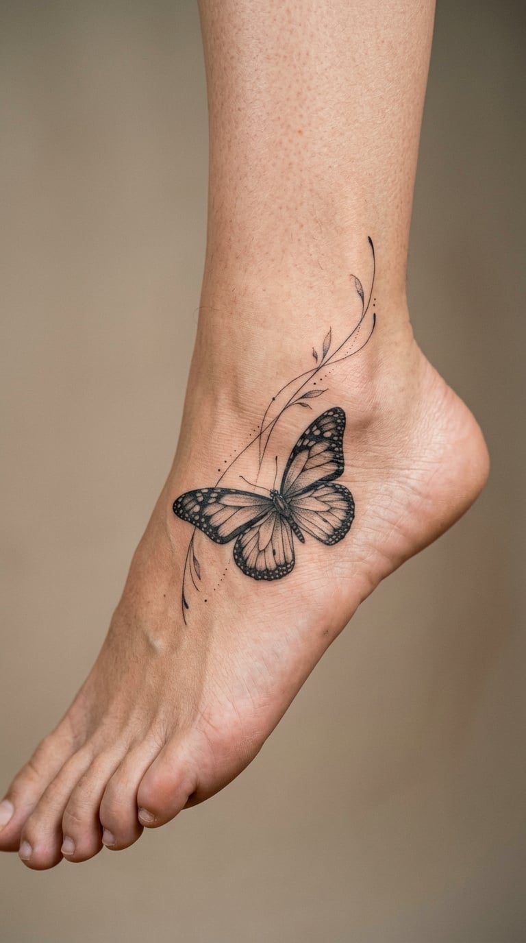 Butterfly Wings Trailing Up the Arch