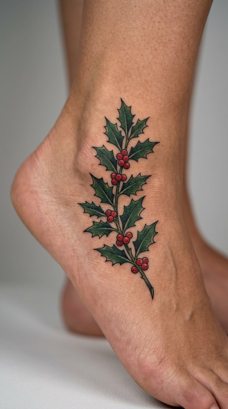 Holly Branch With Berries for Autumn Ink