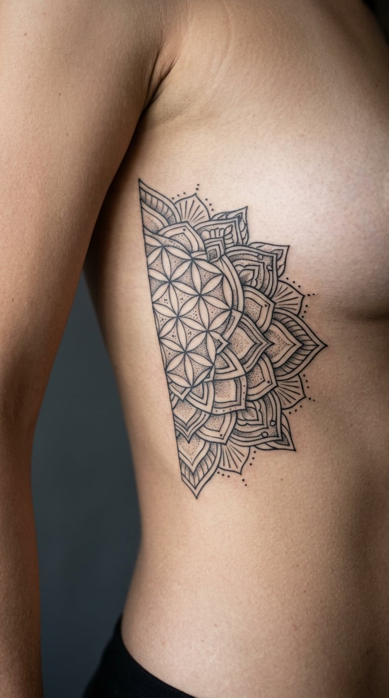 Half a Sacred Geometry Mandala