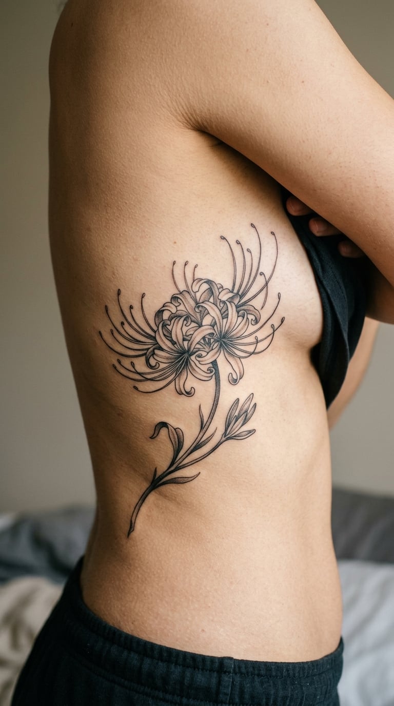 Red Spider Lily in Black and Grey
