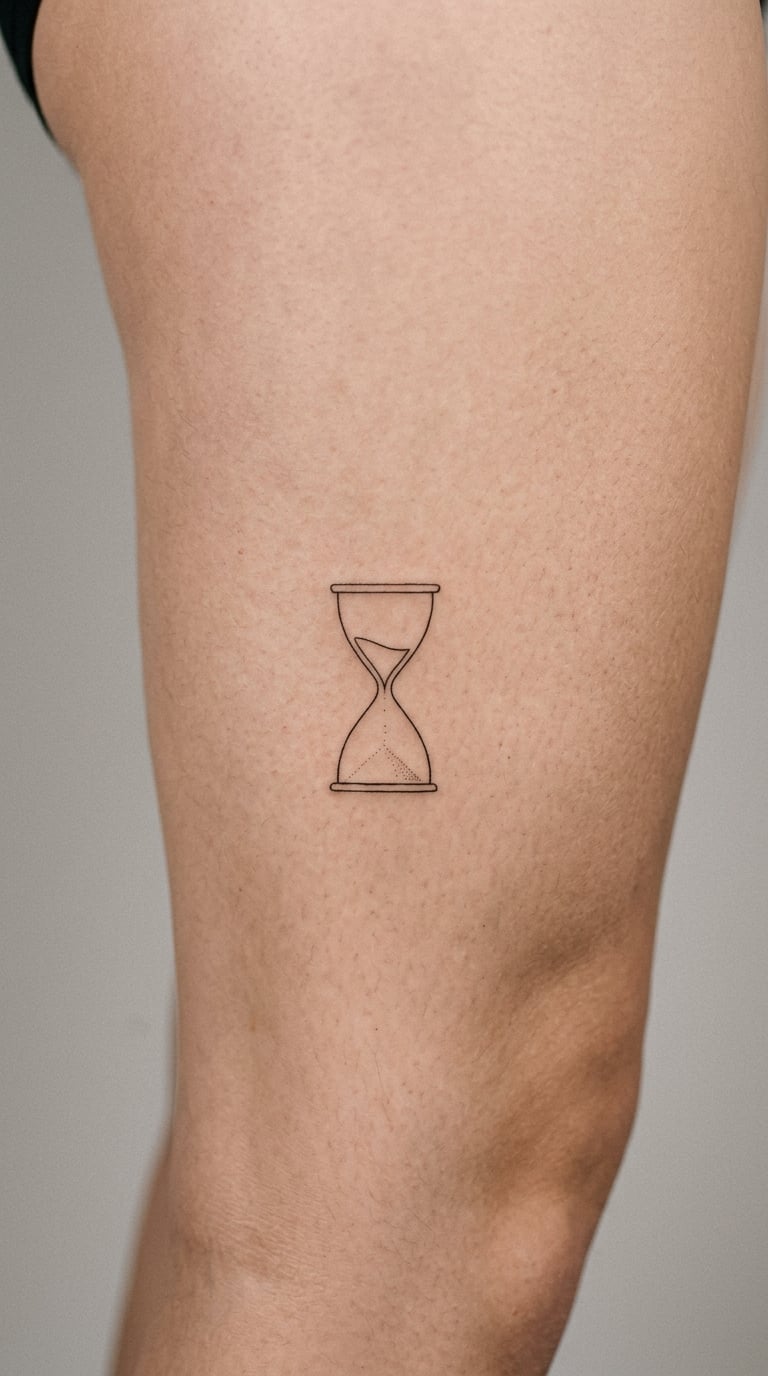 Fine-Line Hourglass Silhouette on the Side of the Thigh