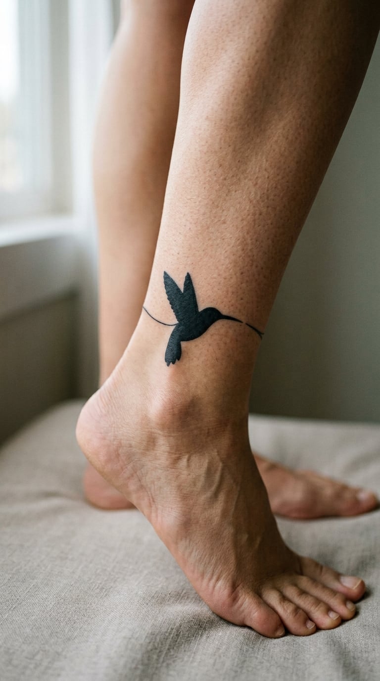 Hummingbird in Flight, Wrapping the Ankle