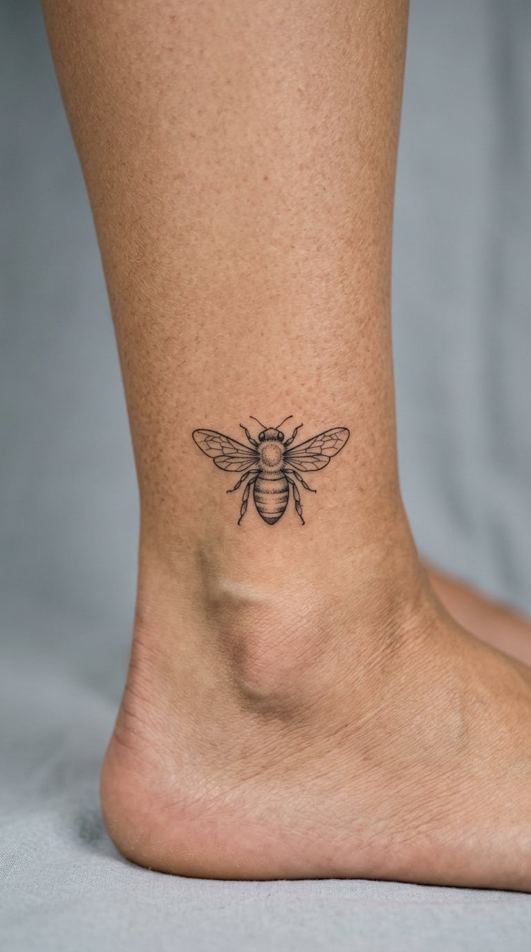 Tiny Bee Behind the Ankle