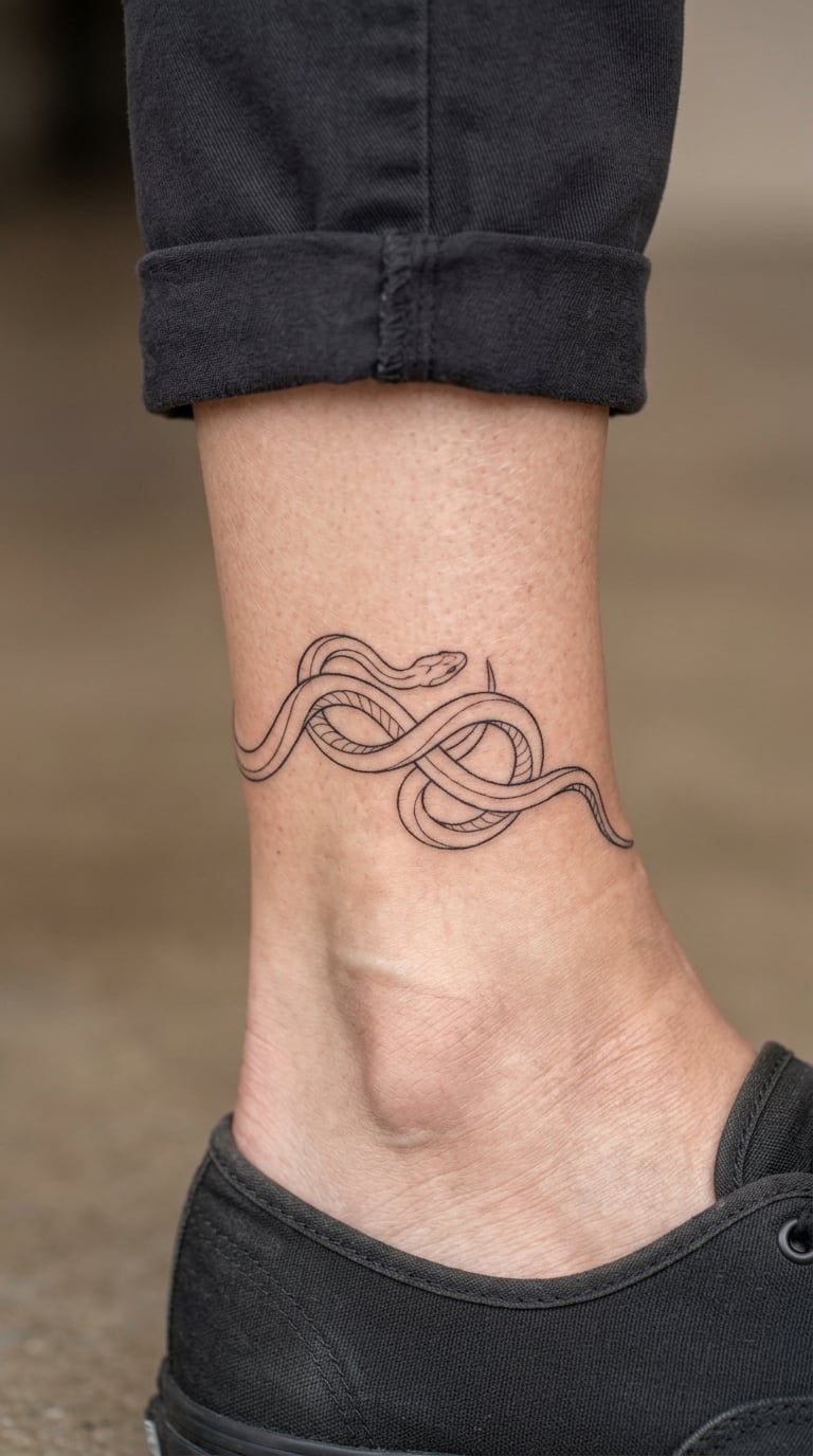 Coiled Snake Anklet, Wrap-Around Style