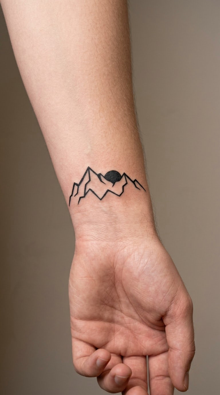 Mountain Peak With Rising Sun