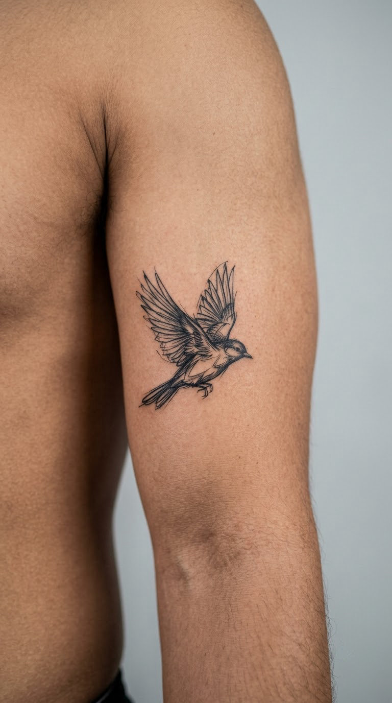 Sketched Bird in Flight